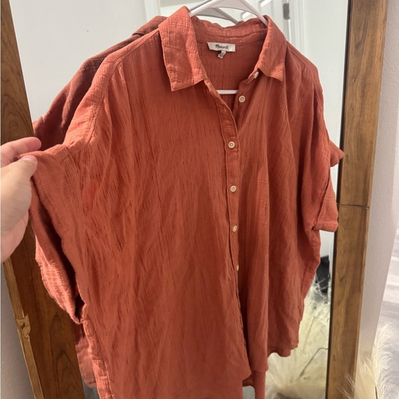 Madewell Courier Pintuck-Back Shirt in Textured Windowpane - Picture 3 of 6